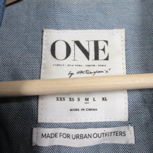 One Teaspoon Urban Outfitters Denim Jean Jacket Women M Blue Cotton Slouchy 706 - Picture 3 of 14